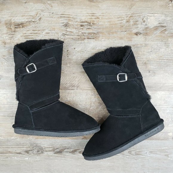 BearPaw Shoes - BearPaw Winter Boots Black Suede Sz 10 Sheepskin